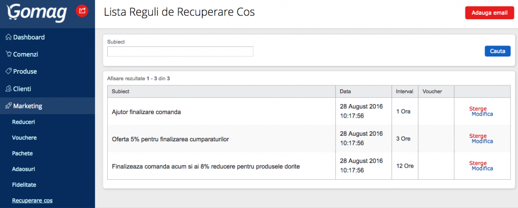 reguli recuperare cos gomag