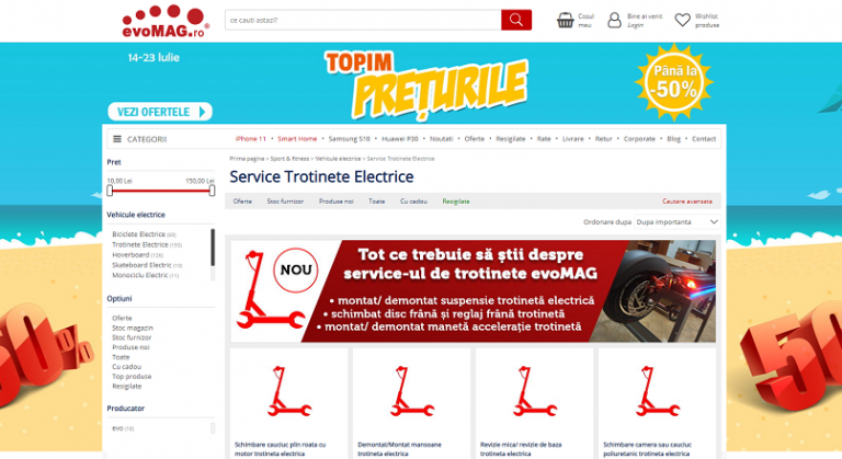 evoMAG.ro a investit 15.000 € intr-un service pentru trotinete electrice