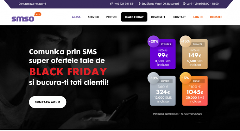 Platforma de mobile marketing SMSO are o oferta speciala pentru Black Friday
