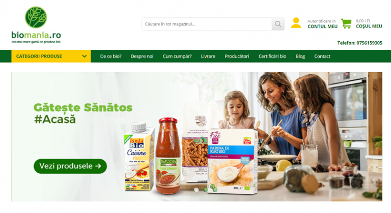 Biomania.ro: cresteri de 15% pe segmentul de produse bio, in martie-octombrie 2020