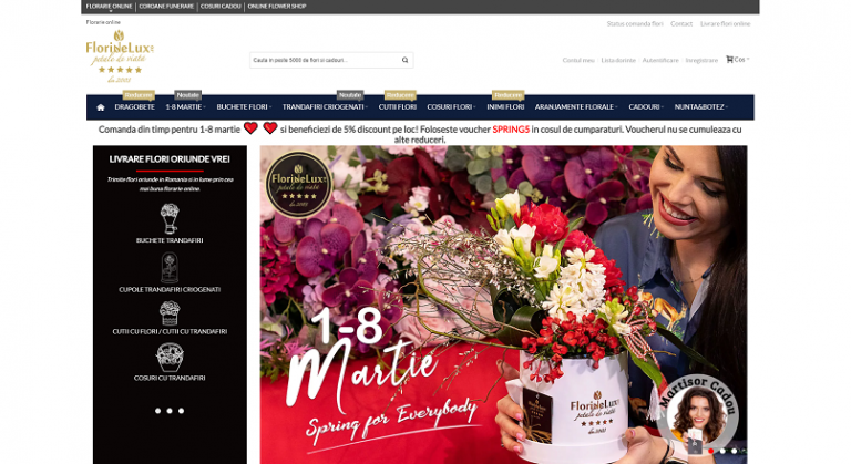 FlorideLux.ro estimeaza vanzari de 75.000 €, in perioada 1-8 Martie