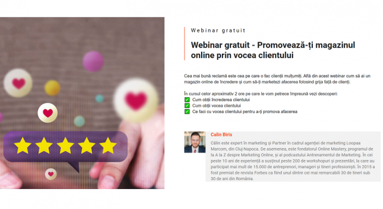 Promoveaza-ti magazinul online, prin vocea clientului (webinar gratuit)