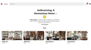 Anthropologie si-a lansat primul catalog digital, pe Pinterest