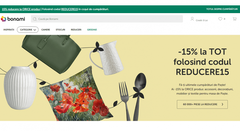 Bonami.ro: crestere de 50% YoY, in primele 3 luni din 2021