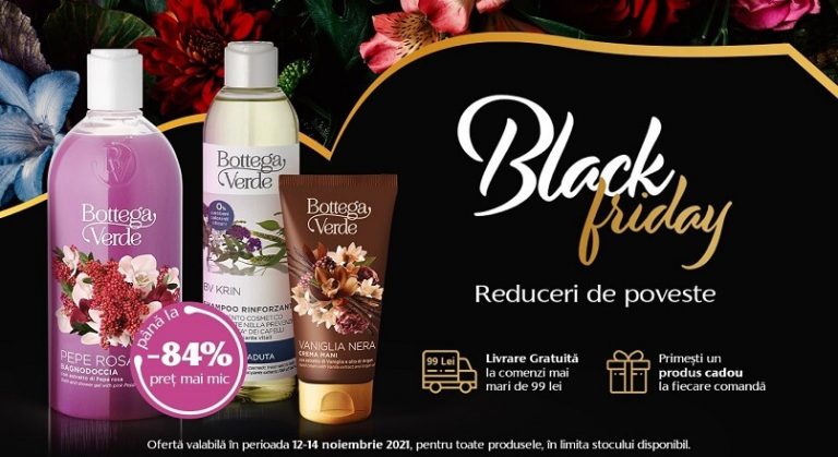 Black Friday 2021, la BottegaVerde.ro: reduceri de pana la 84%