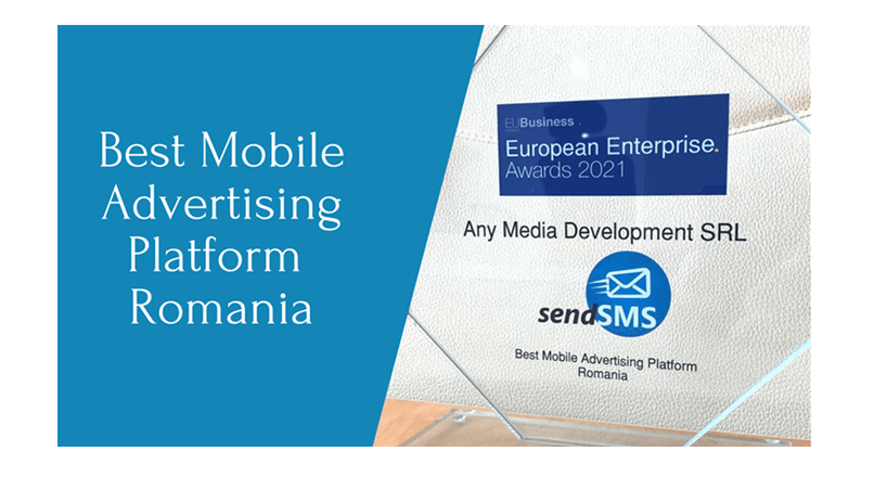 SendSMS.ro, numita „cea mai buna platforma de mobile advertising din Romania”, la European Enterprise Awards 2021