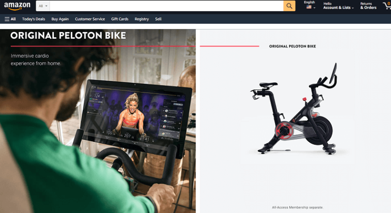 Peloton vinde echipamente de fitness pe Amazon