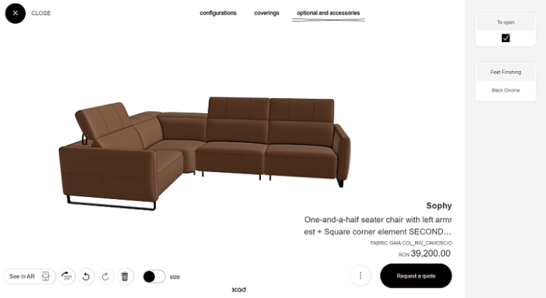 Natuzzi.com ajuta clientii sa isi personalizeze mobila, via AR