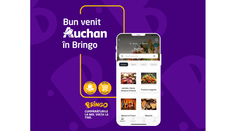 Auchan si Bringo, parteneriat pentru livrari rapide la domiciliu