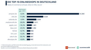 Germania: cei mai mari retaileri online au venituri mai mici YoY (studiu)