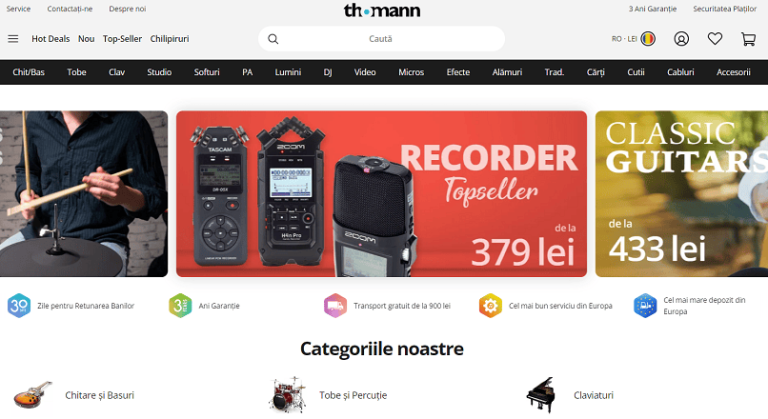 Thomann.de a devenit cel mai magazin online de instrumente muzicale din Europa