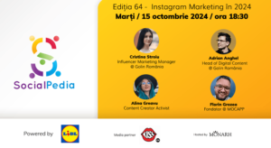 SocialPedia 64: Totul despre Instagram Marketing in 2024, cu Cristina Stroiu, Adrian Anghel, Alina Greavu si Florin Grozea