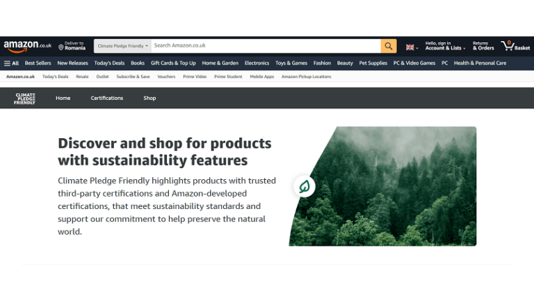 Produsele sustenabile din programul Amazon „Climate Pledge Friendly” au vanzari mai mari