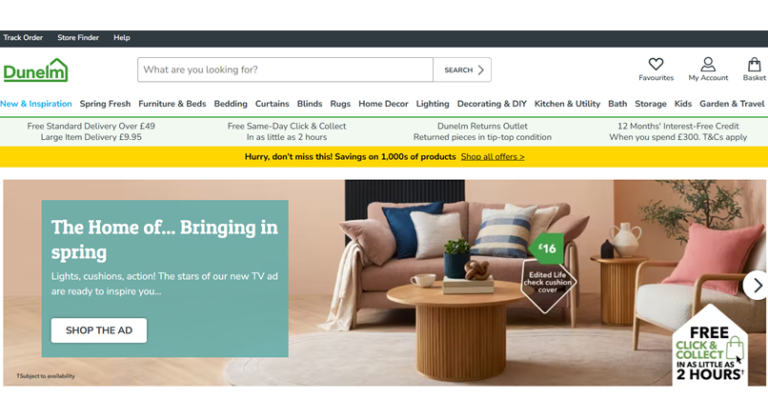 39% dintre vanzarile retailerului britanic Dunelm au avut loc online, in H1 2025