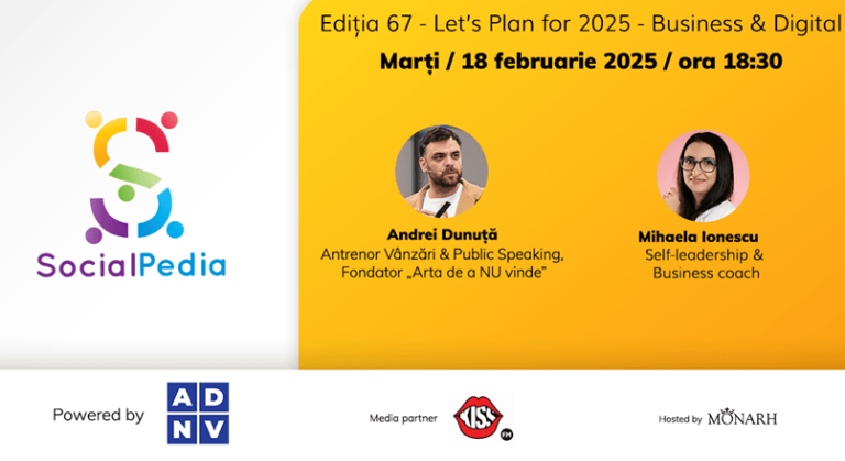 SocialPedia 67: Despre obiectii in social media si planificare in business, cu Andrei Dunuta si Mihaela Ionescu