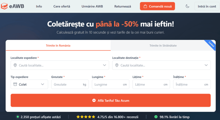 eAWB lanseaza un app AI care permite expedierea coletelor in <2 minute