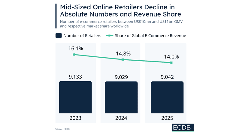 Numarul de comercianti online medii scade, sub presiunea platformelor mari