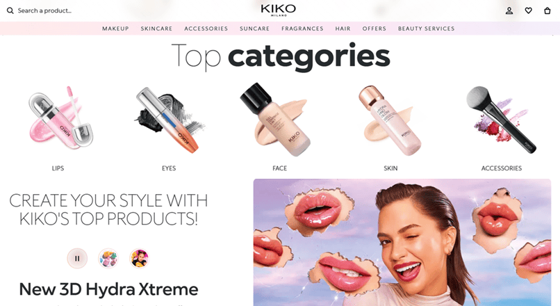 KIKO MILANO si-a lansat magazinul online in Romania: kikocosmetics.ro
